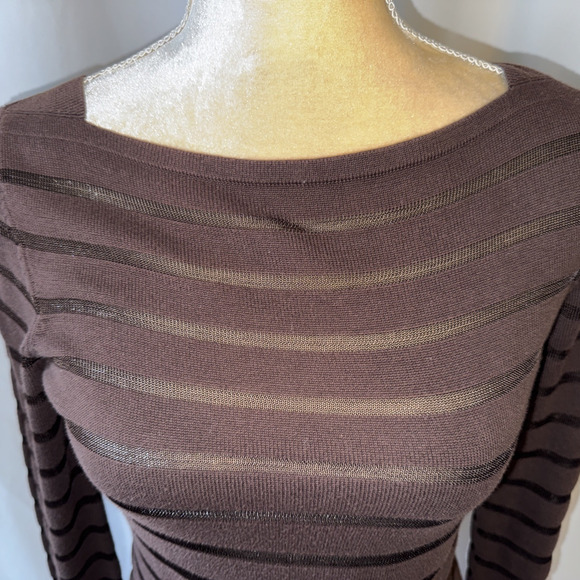 Tommy Bahama Brown Striped Mesh Sweater Size XS - Picture 3 of 14